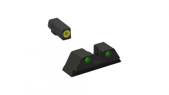 Meprolight ML40889 Hyper-Bright Yellow Ring Front/Green Rear Sights for FN 509 - Precision Shot Firearms
